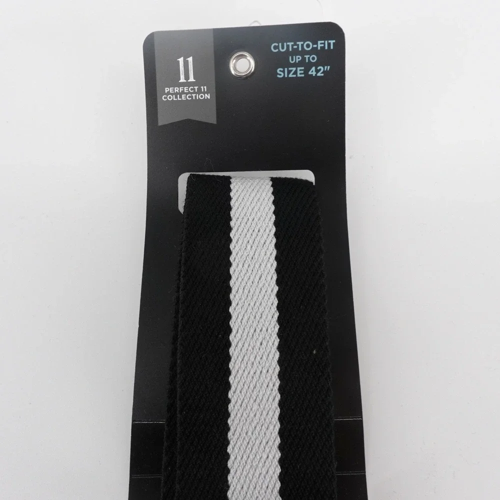 Walter Hagen Mens Perfect 11 Reversible Stretch Golf Belt Black White 11HW030001